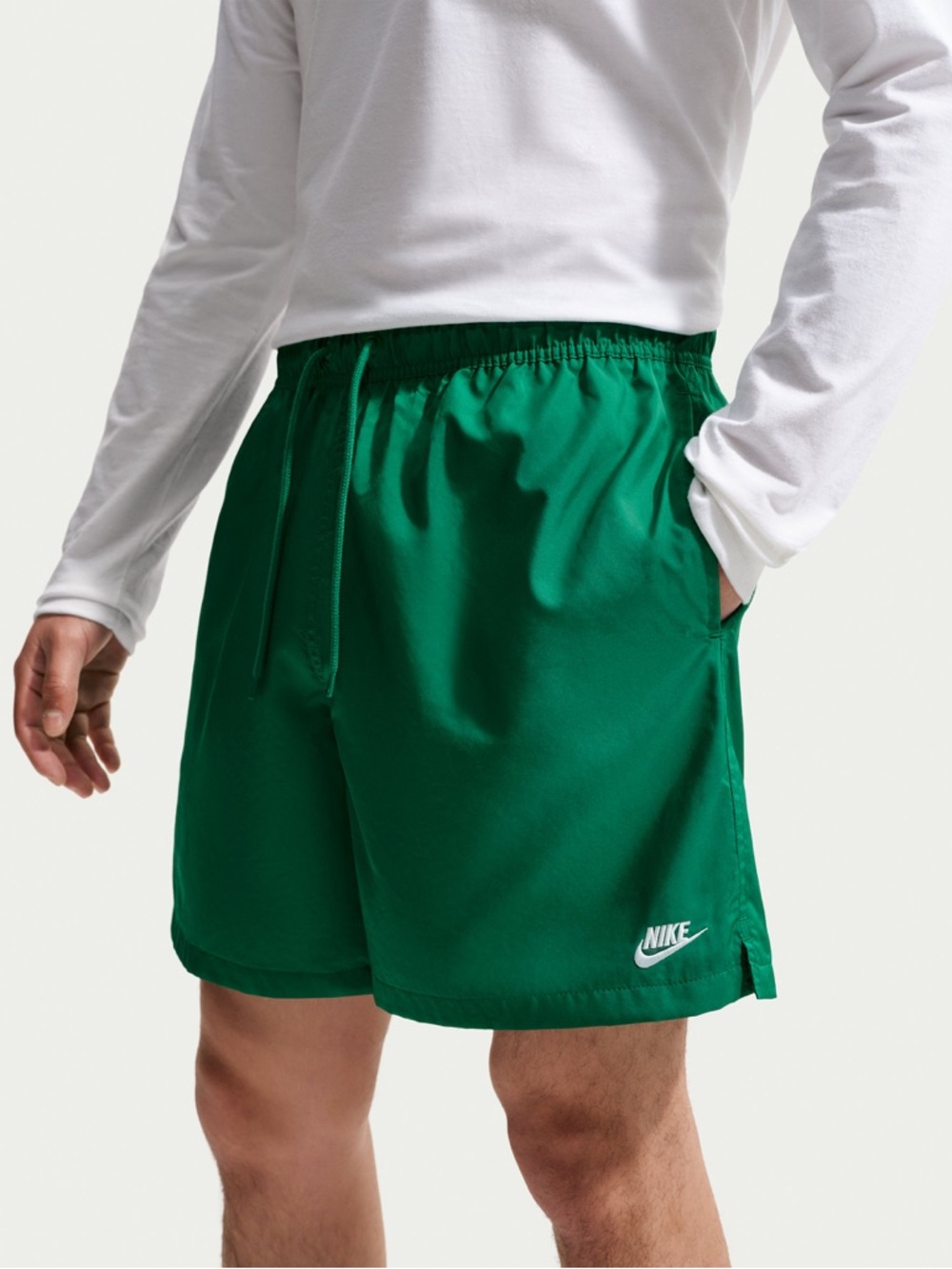 Nike Green Athletic Mesh-Lined Training Shorts